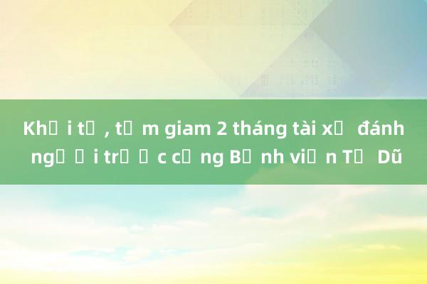 Khởi tố， tạm giam 2 tháng tài xế đánh người trước cổng Bệnh viện Từ Dũ